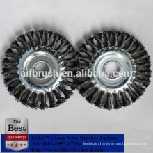 4 inch Knotted Twist Wire Brush Wheel For deburring edge blending